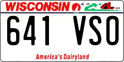 WI license plate 641VSO