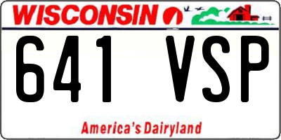 WI license plate 641VSP