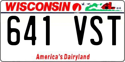WI license plate 641VST