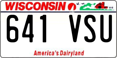 WI license plate 641VSU
