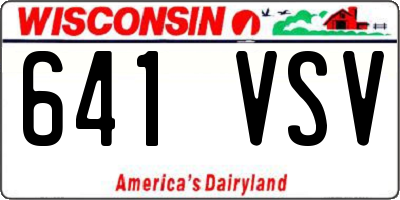 WI license plate 641VSV