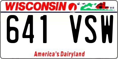 WI license plate 641VSW