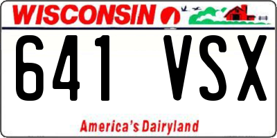 WI license plate 641VSX