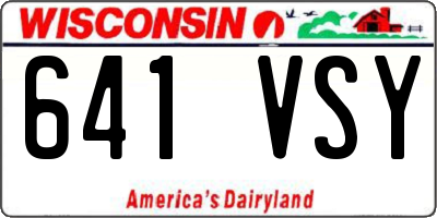 WI license plate 641VSY