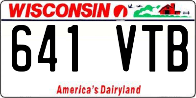 WI license plate 641VTB