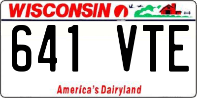 WI license plate 641VTE
