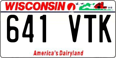 WI license plate 641VTK