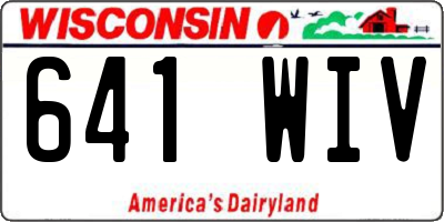 WI license plate 641WIV