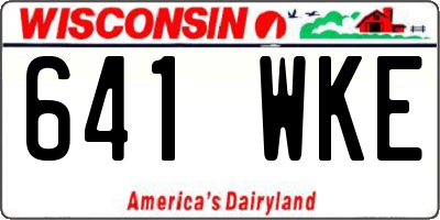 WI license plate 641WKE