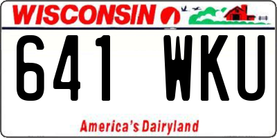 WI license plate 641WKU
