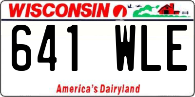 WI license plate 641WLE