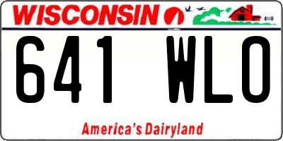 WI license plate 641WLO