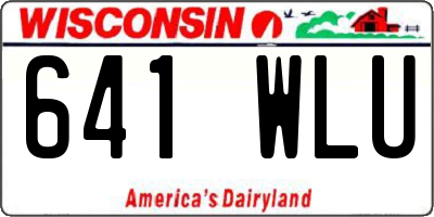 WI license plate 641WLU