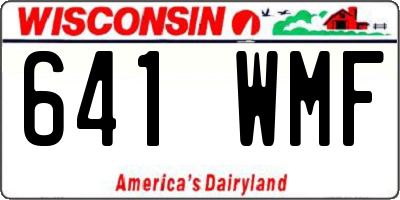 WI license plate 641WMF