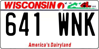 WI license plate 641WNK