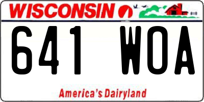 WI license plate 641WOA
