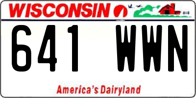 WI license plate 641WWN