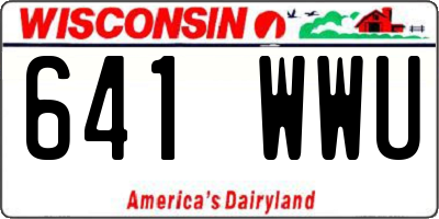 WI license plate 641WWU