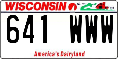 WI license plate 641WWW