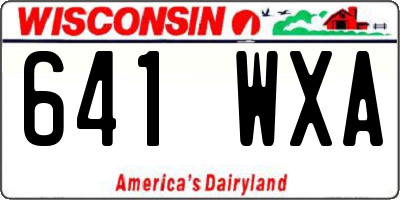 WI license plate 641WXA