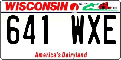 WI license plate 641WXE