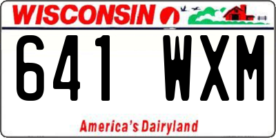 WI license plate 641WXM