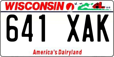 WI license plate 641XAK