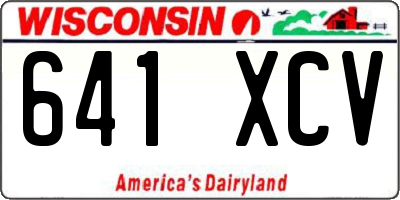 WI license plate 641XCV