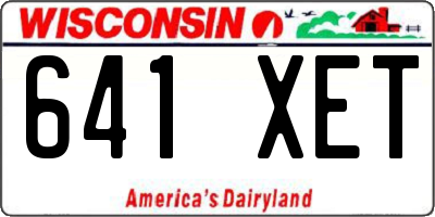 WI license plate 641XET
