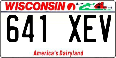 WI license plate 641XEV