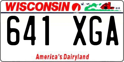 WI license plate 641XGA
