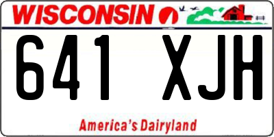 WI license plate 641XJH