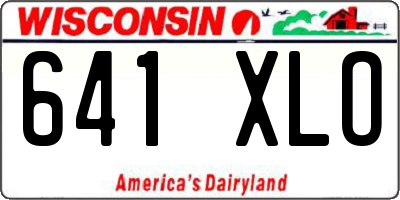 WI license plate 641XLO