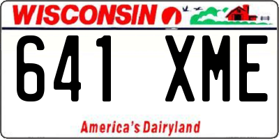 WI license plate 641XME