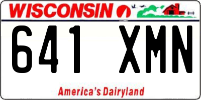 WI license plate 641XMN
