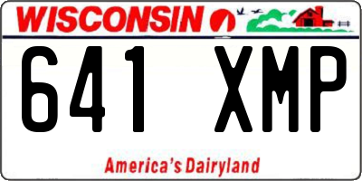 WI license plate 641XMP