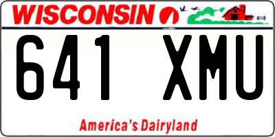 WI license plate 641XMU