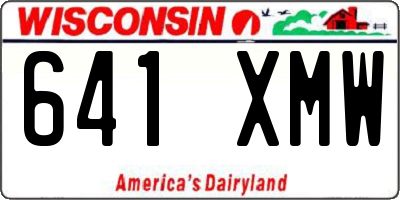 WI license plate 641XMW