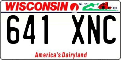 WI license plate 641XNC