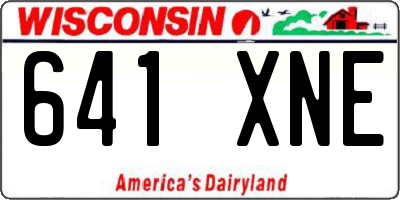 WI license plate 641XNE