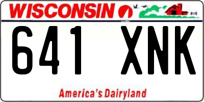 WI license plate 641XNK