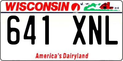 WI license plate 641XNL