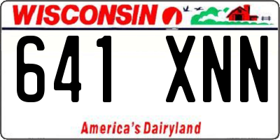 WI license plate 641XNN