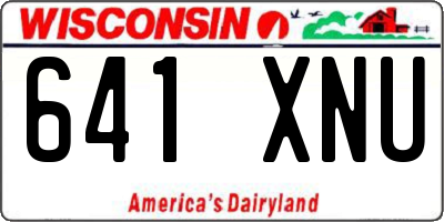 WI license plate 641XNU