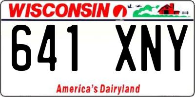 WI license plate 641XNY