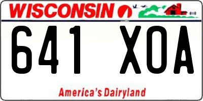 WI license plate 641XOA