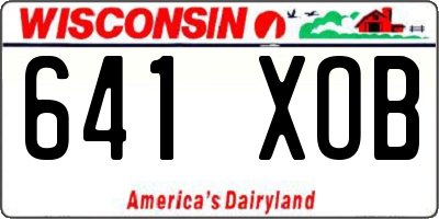 WI license plate 641XOB
