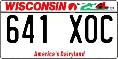 WI license plate 641XOC
