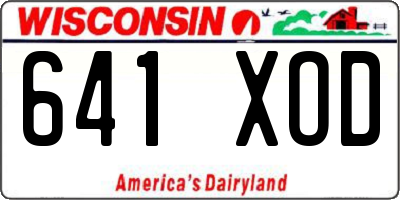 WI license plate 641XOD