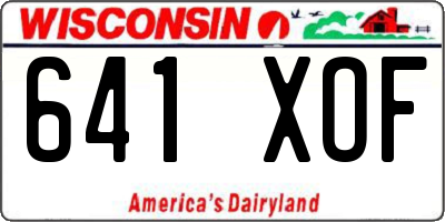 WI license plate 641XOF